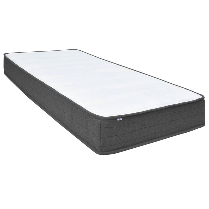 seng med boxmadras 200x200 cm stof mørkegrå