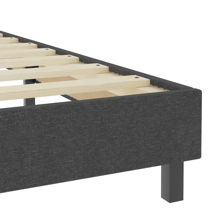 seng med boxmadras 200x200 cm stof mørkegrå