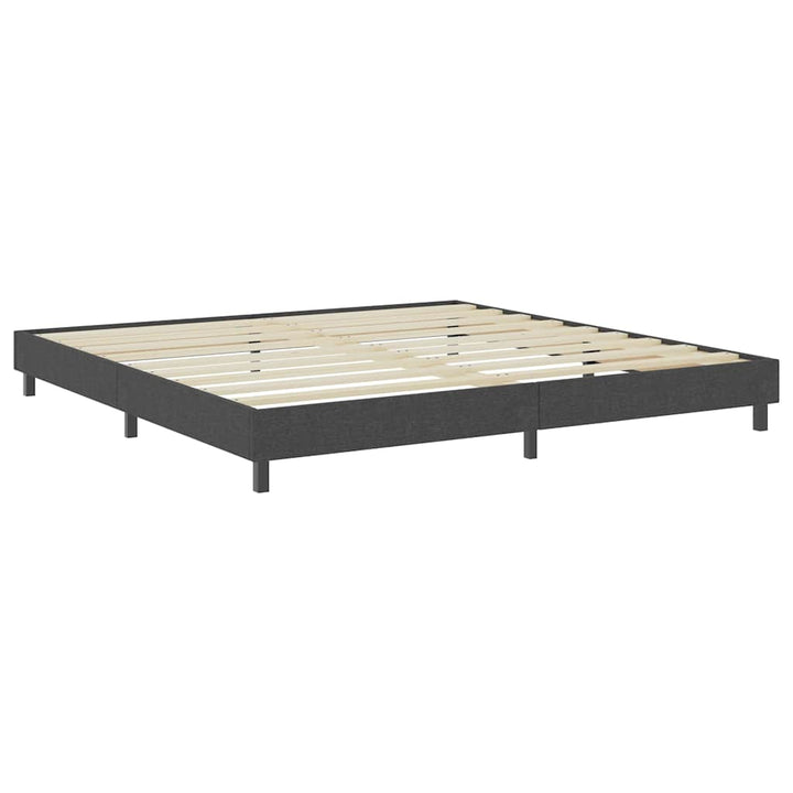 seng med boxmadras 200x200 cm stof mørkegrå