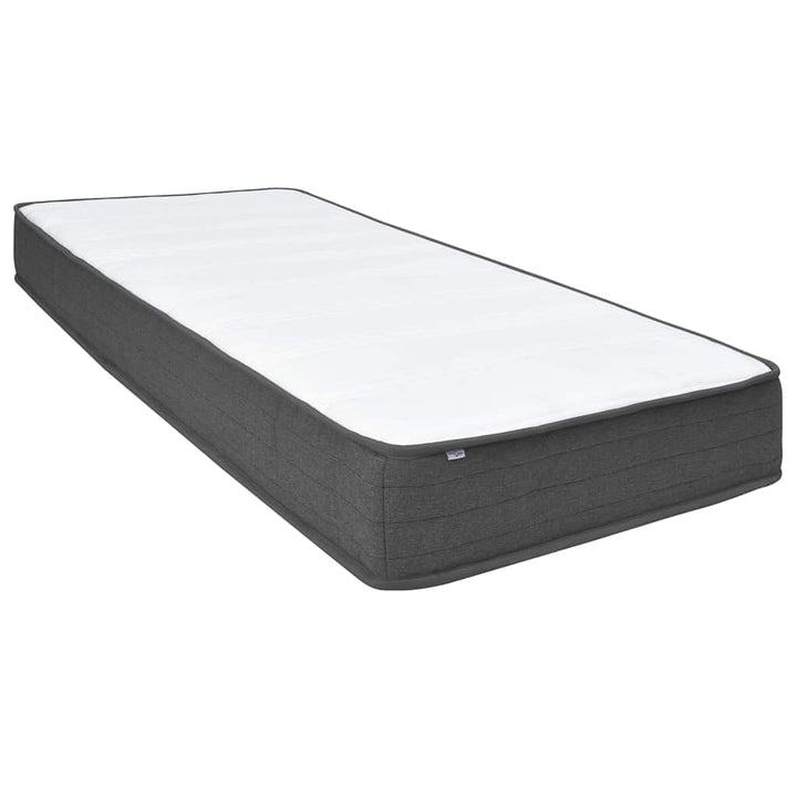 seng med boxmadras 200x200 cm stof mørkegrå