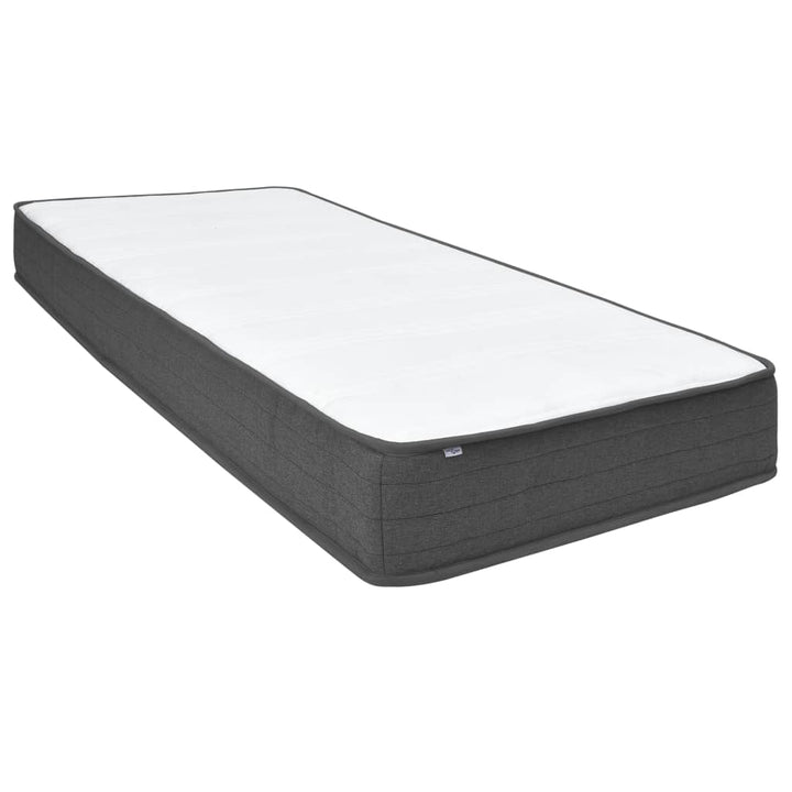 seng med boxmadras 100x200 cm stof mørkegrå