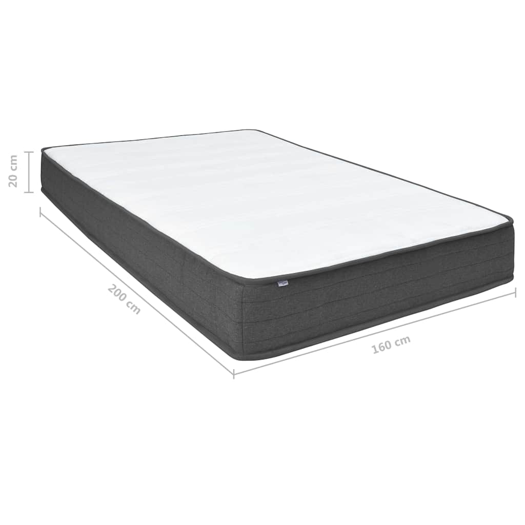 seng med boxmadras 160x200 cm stof mørkegrå