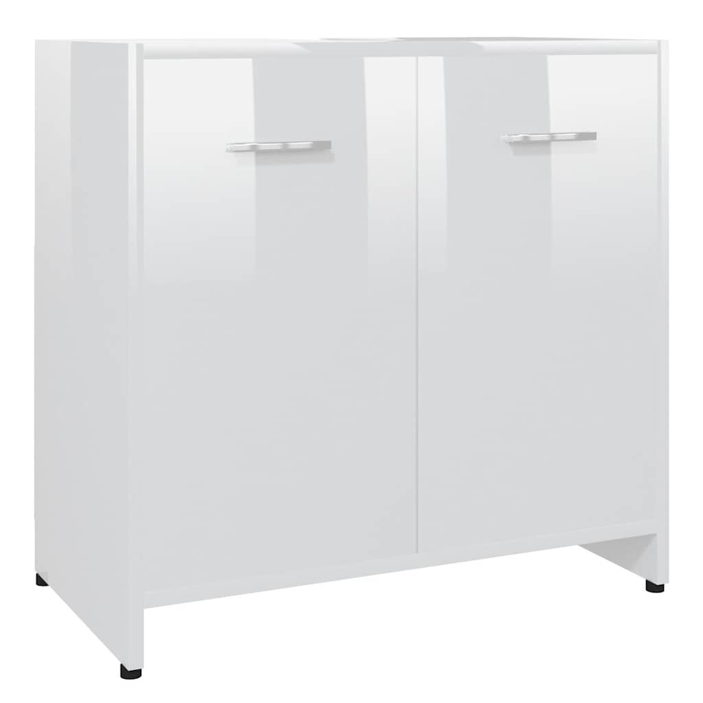 badeværelsesskab 60x33x61 cm konstrueret træ hvid højglans