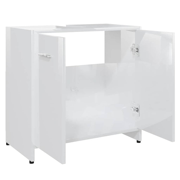 badeværelsesskab 60x33x61 cm konstrueret træ hvid højglans