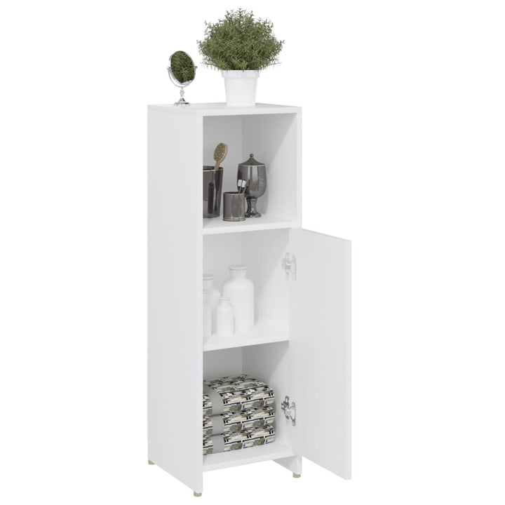 badeværelsesskab 30x30x95 cm konstrueret træ hvid