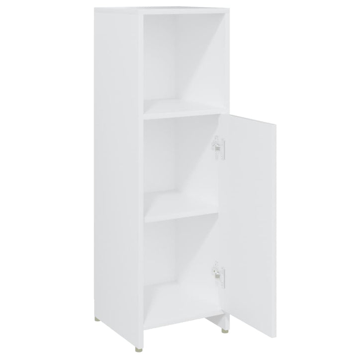 badeværelsesskab 30x30x95 cm konstrueret træ hvid