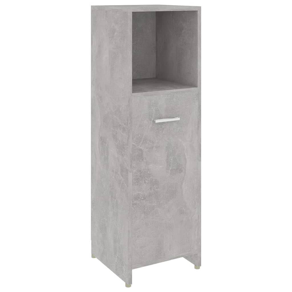 badeværelsesskab 30x30x95 cm konstrueret træ betongrå