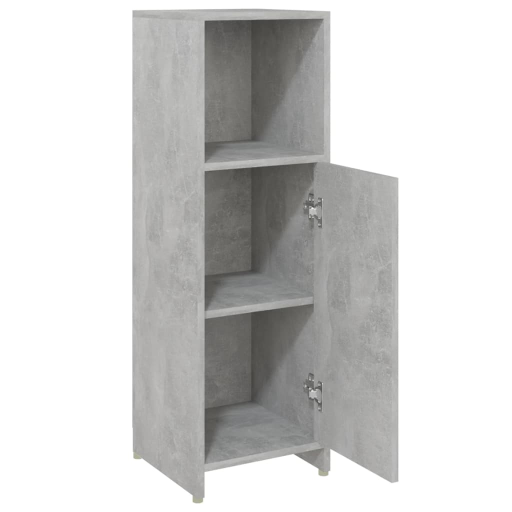 badeværelsesskab 30x30x95 cm konstrueret træ betongrå