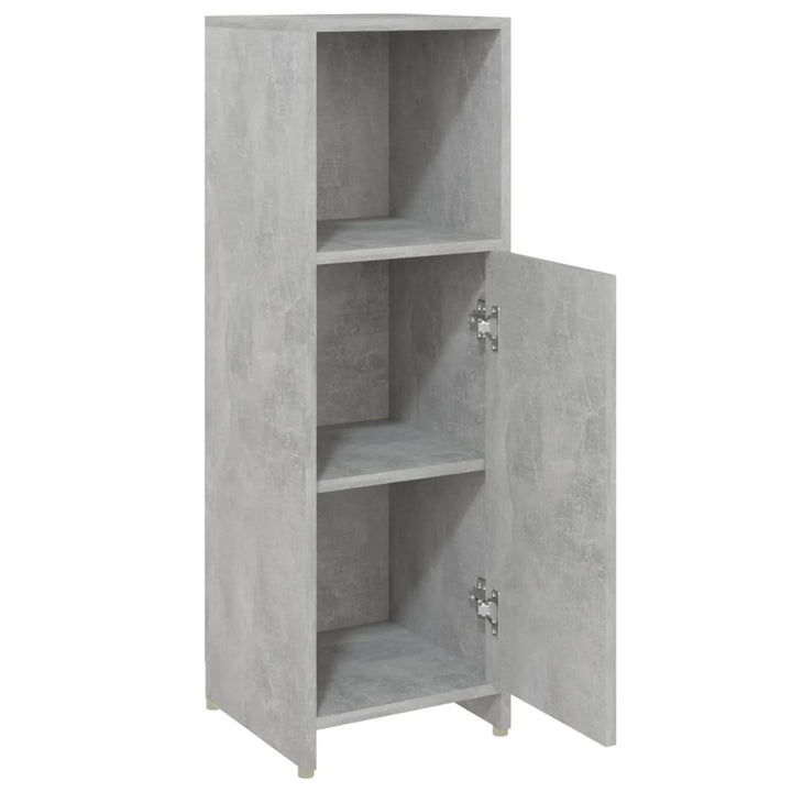 badeværelsesskab 30x30x95 cm konstrueret træ betongrå