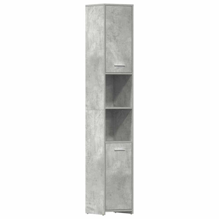 badeværelsesskab 30x30x183,5 cm konstrueret træ betongrå