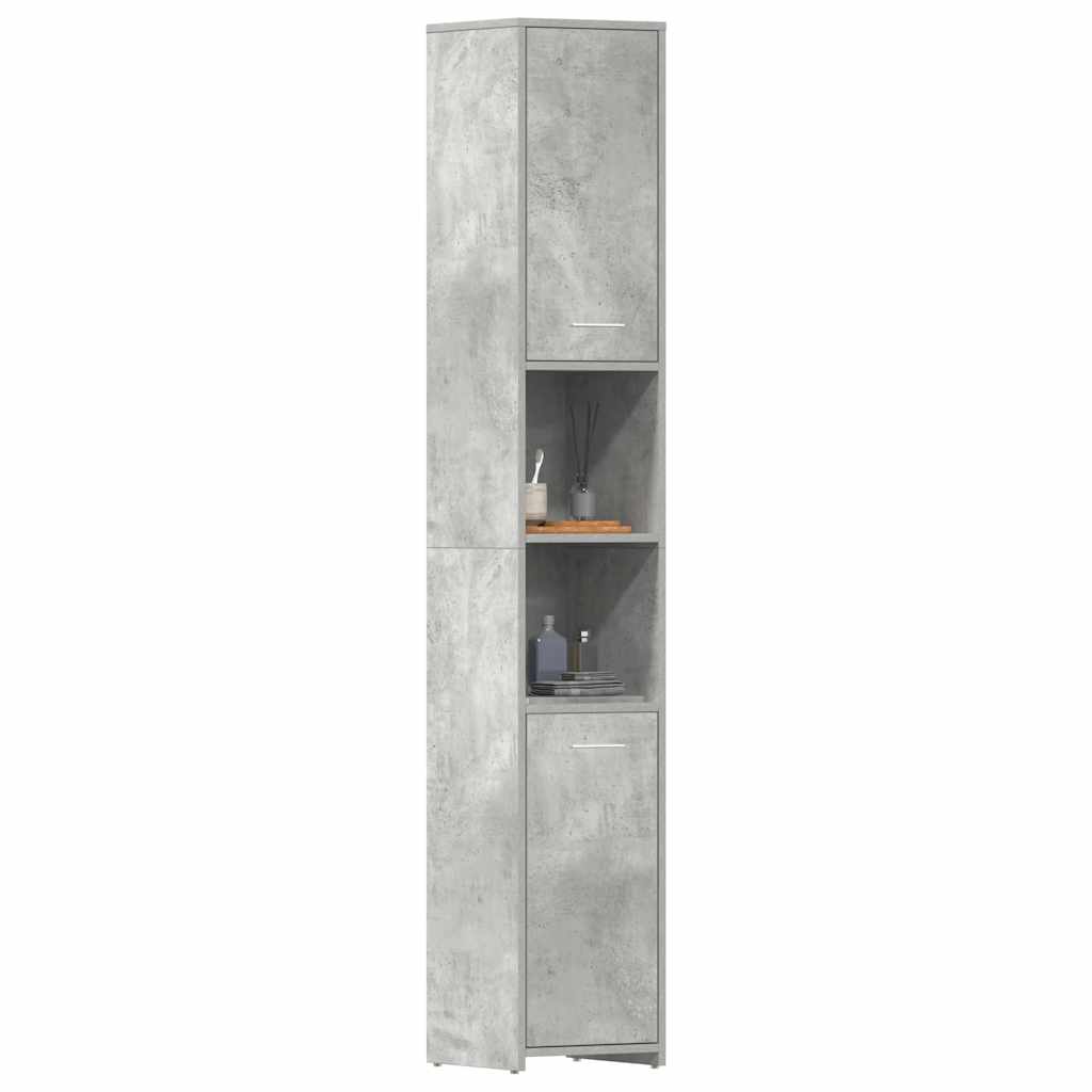 badeværelsesskab 30x30x183,5 cm konstrueret træ betongrå