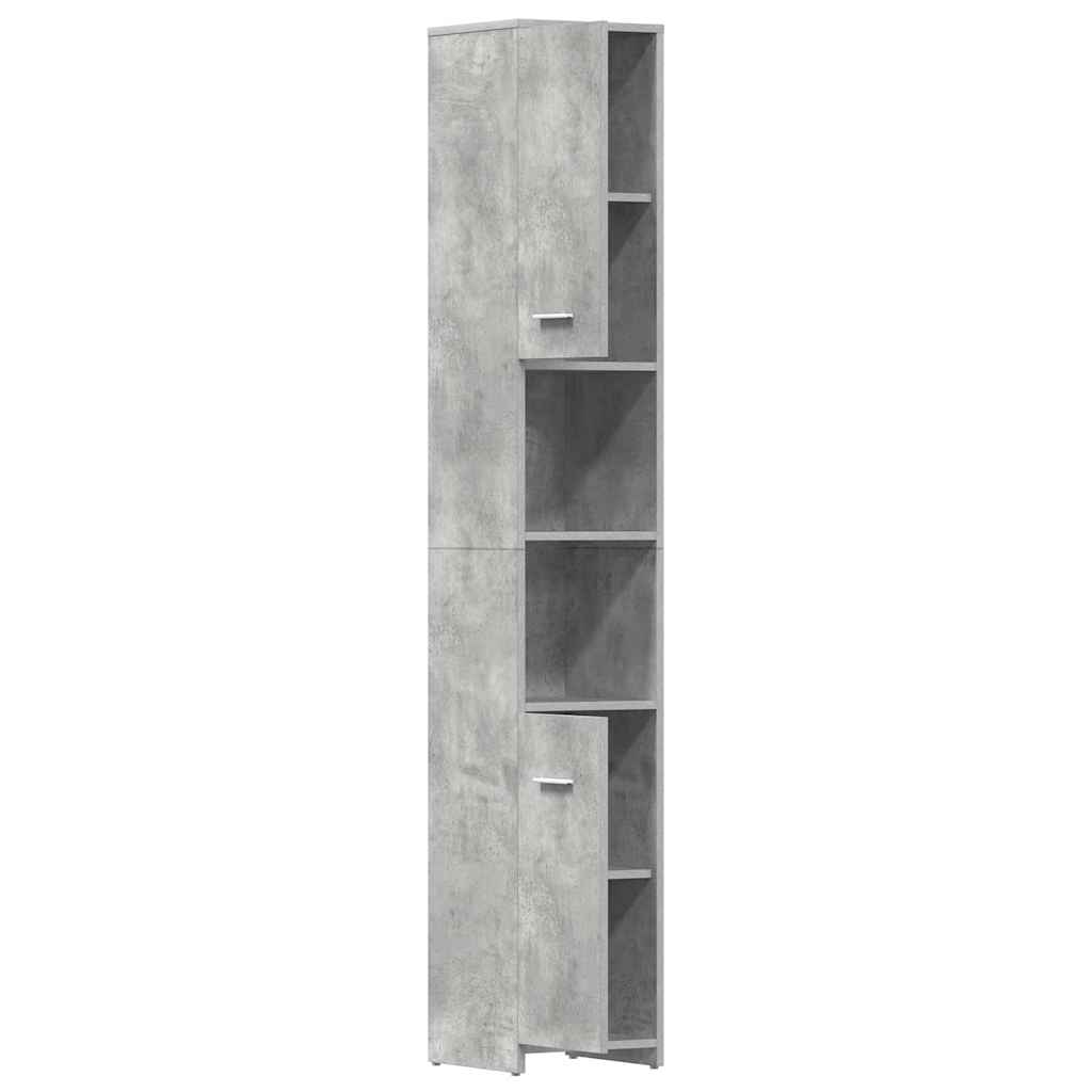 badeværelsesskab 30x30x183,5 cm konstrueret træ betongrå