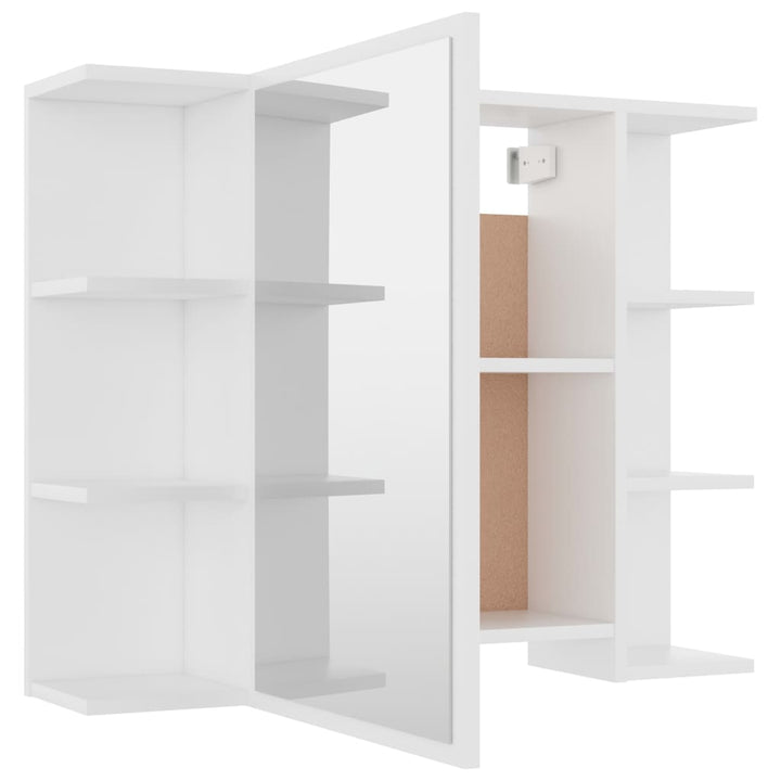 badeværelsesskab med spejl 80x20,5x64 cm konstrueret træ hvid