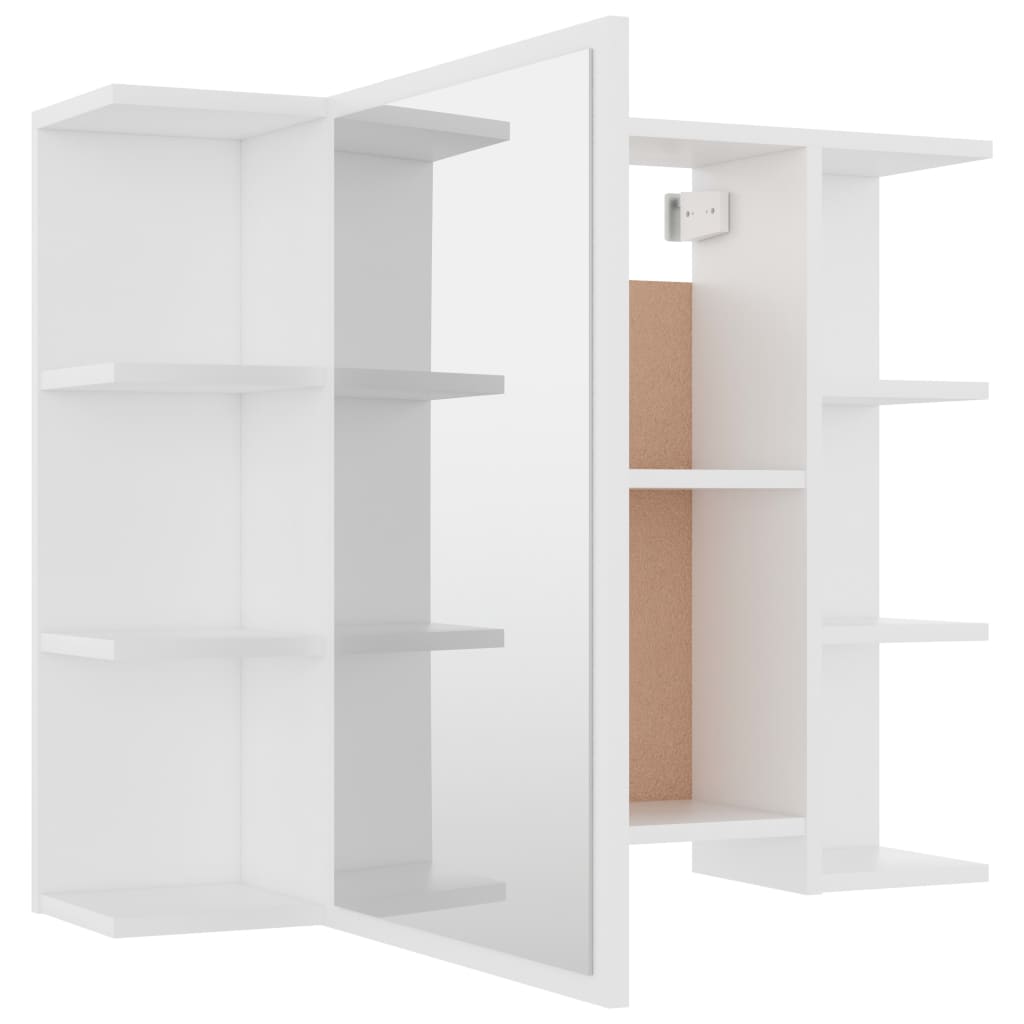 badeværelsesskab med spejl 80x20,5x64 cm konstrueret træ hvid