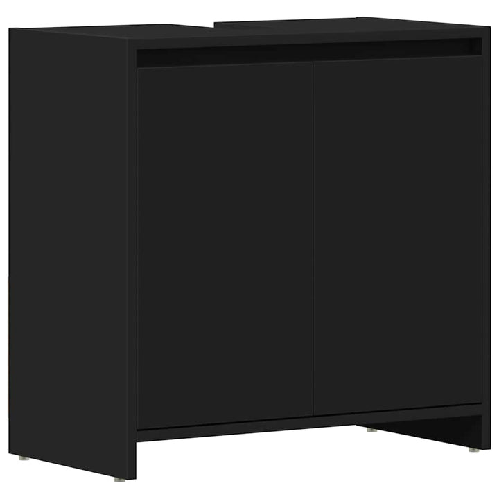 badeværelsesskab 60x33x61 cm konstrueret træ sort