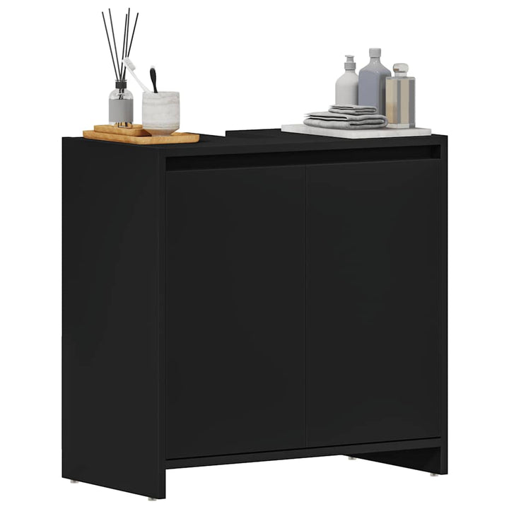 badeværelsesskab 60x33x61 cm konstrueret træ sort