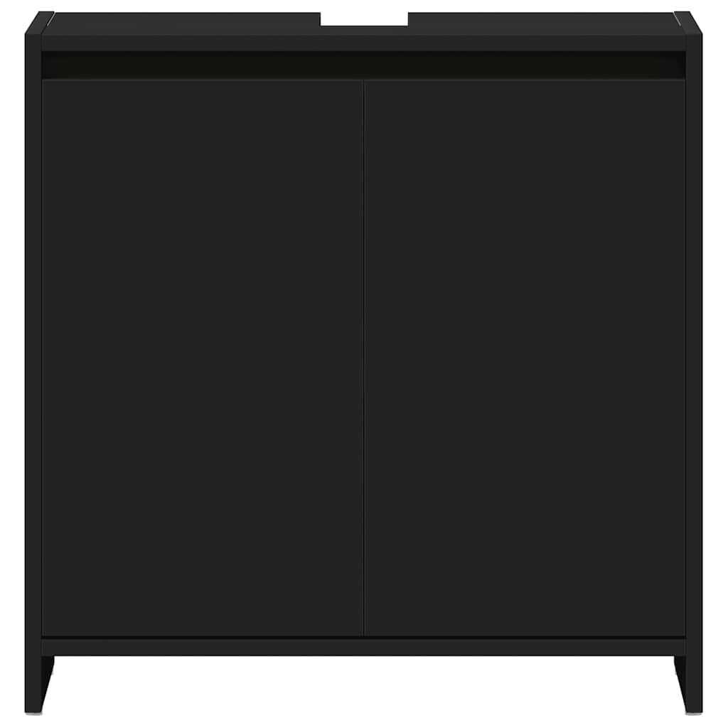 badeværelsesskab 60x33x61 cm konstrueret træ sort