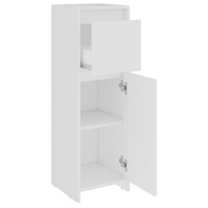 badeværelsesskab 30x30x95 cm konstrueret træ hvid