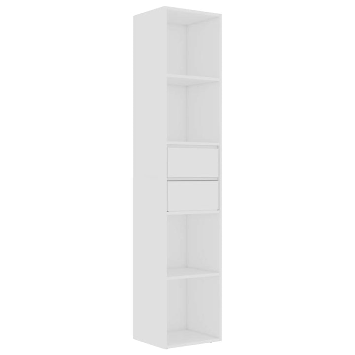 bogreol 36x30x171 cm konstrueret træ hvid