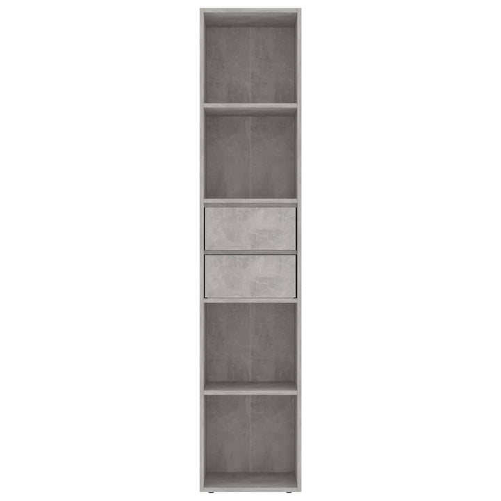 bogreol 36x30x171 cm konstrueret træ betongrå