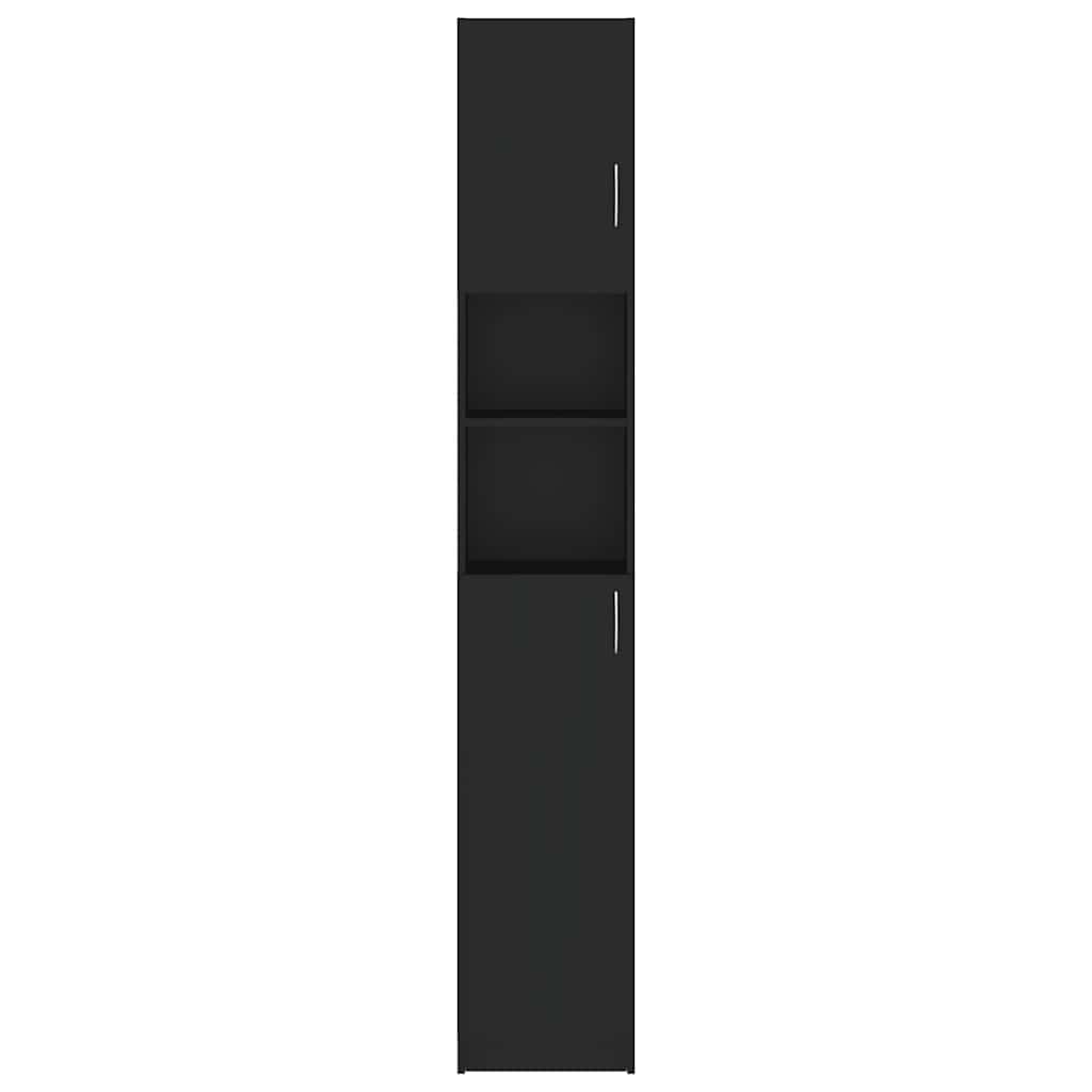 badeværelsesskab 32x25,5x190 cm konstrueret træ sort