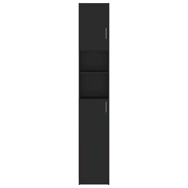badeværelsesskab 32x25,5x190 cm konstrueret træ sort