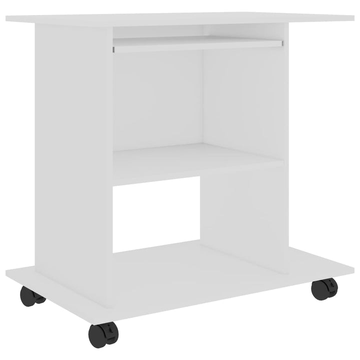 computerbord 80x50x75 cm konstrueret træ hvid