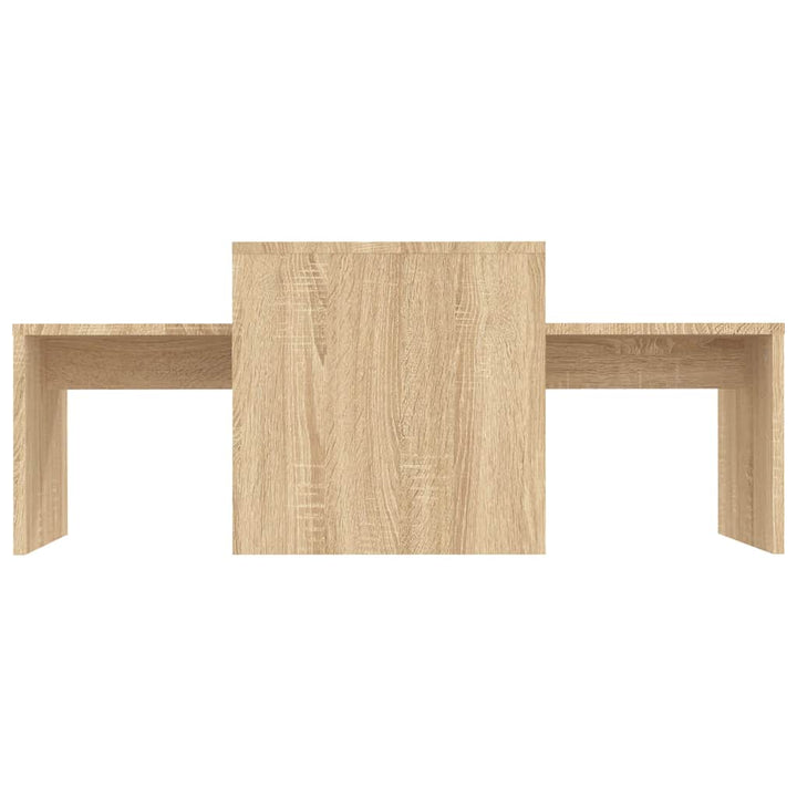 sofabordssæt 100x48x40 cm konstrueret træ sonoma-eg