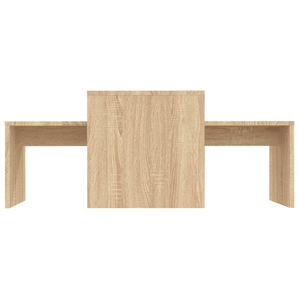 sofabordssæt 100x48x40 cm konstrueret træ sonoma-eg