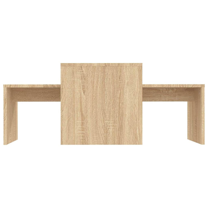 sofabordssæt 100x48x40 cm konstrueret træ sonoma-eg