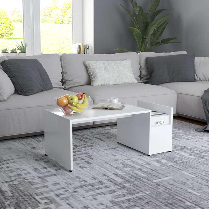 sofabord 90x45x35 cm konstrueret træ hvid
