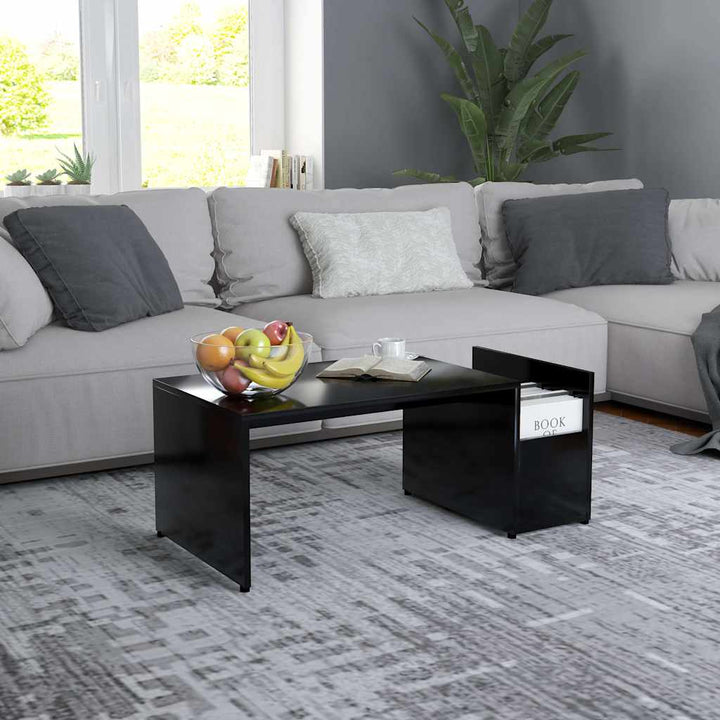sofabord 90x45x35 cm konstrueret træ sort