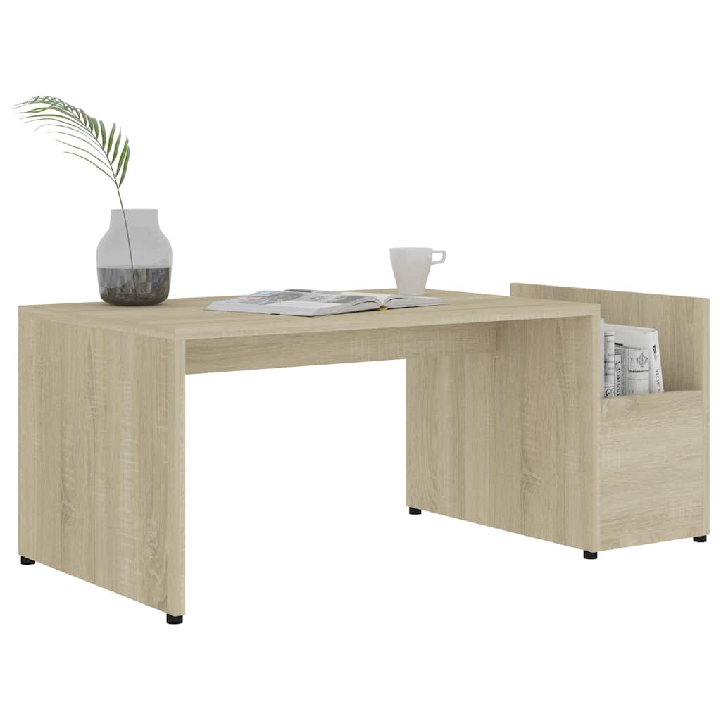 sofabord 90x45x35 cm konstrueret træ sonoma-eg