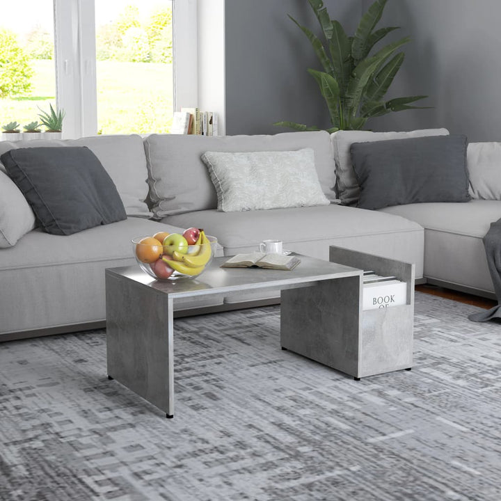 sofabord 90x45x35 cm konstrueret træ betongrå