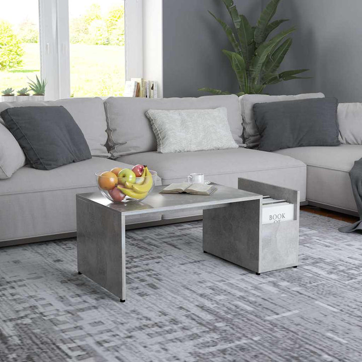 sofabord 90x45x35 cm konstrueret træ betongrå