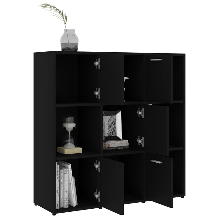 bogreol 90x30x90 cm konstrueret træ sort
