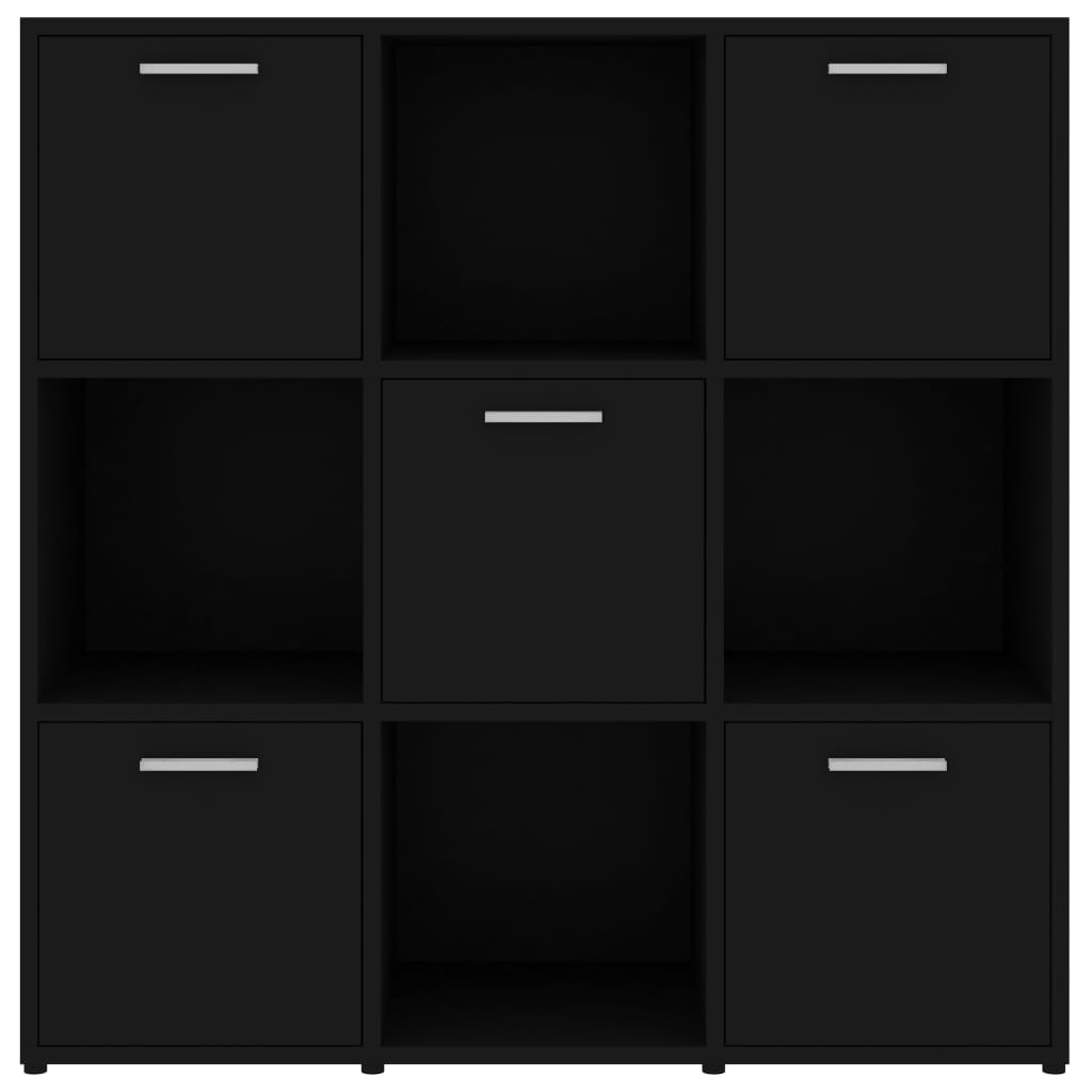 bogreol 90x30x90 cm konstrueret træ sort
