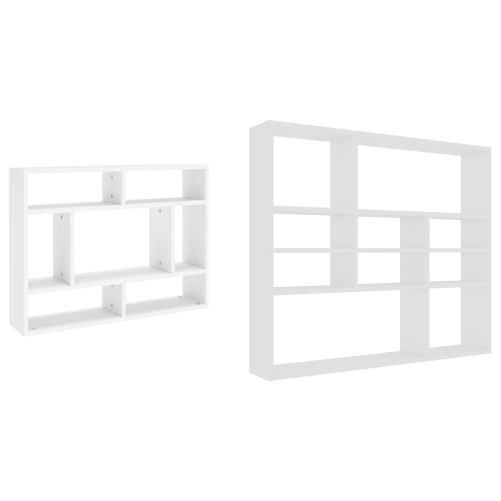 vægreol 90x16x78 cm konstrueret træ hvid