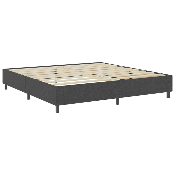 seng med boxmadras 200x200 cm stof mørkegrå