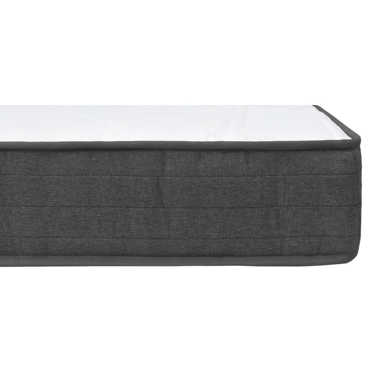 seng med boxmadras 200x200 cm stof mørkegrå