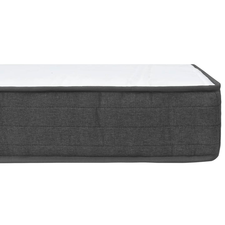seng med boxmadras 180x200 cm stof mørkegrå