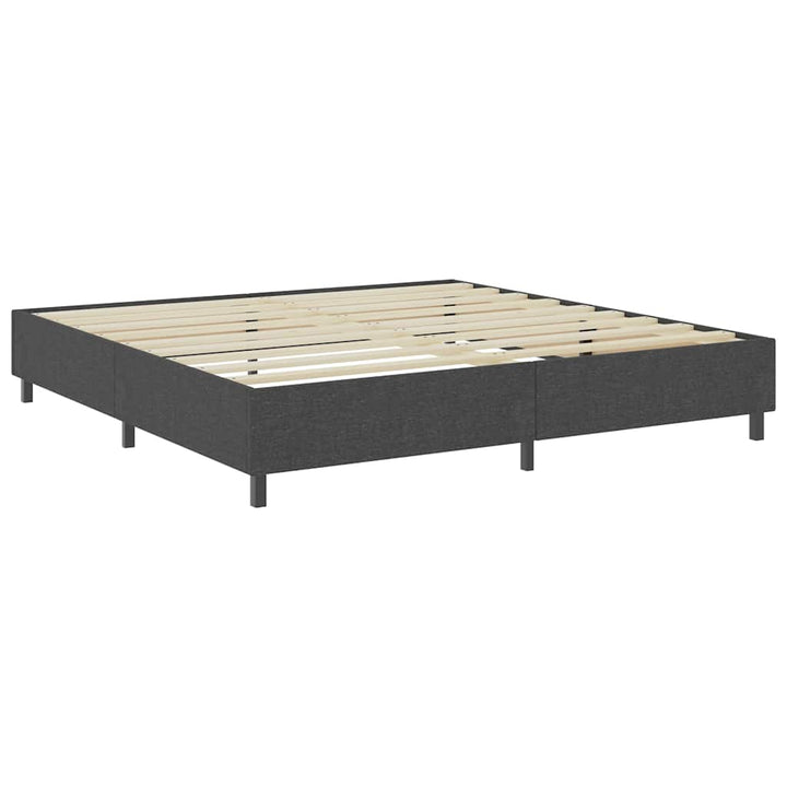 seng med boxmadras 200x200 cm stof mørkegrå