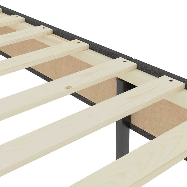 seng med boxmadras 200x200 cm stof mørkegrå
