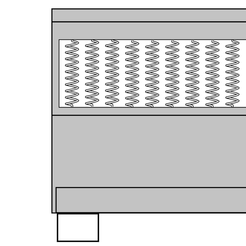 seng med boxmadras 200x200 cm stof mørkegrå