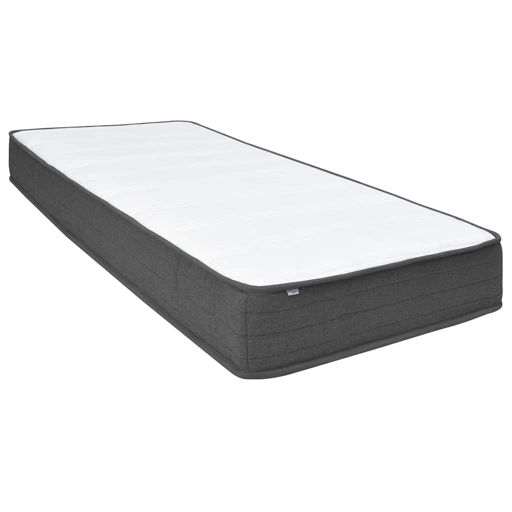 seng med boxmadras 200x200 cm stof mørkegrå