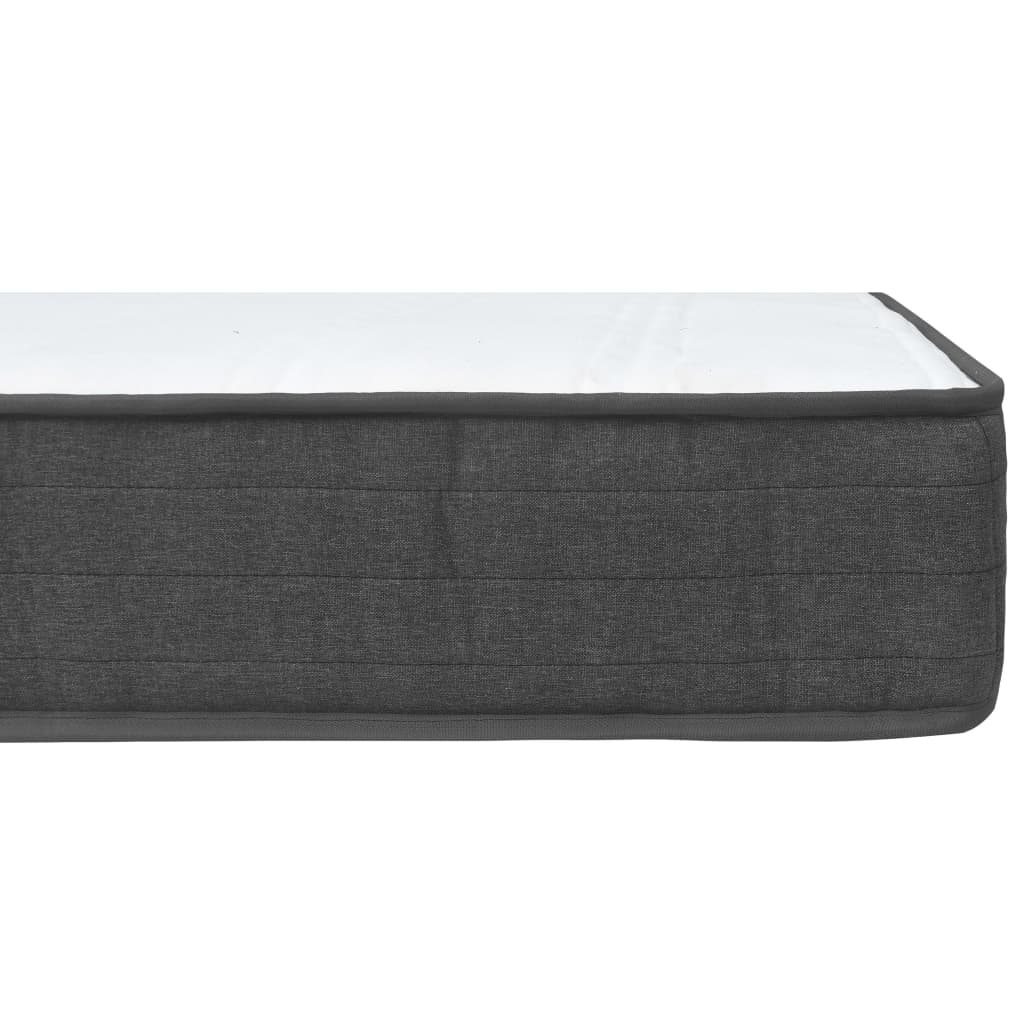 seng med boxmadras 160x200 cm stof mørkegrå