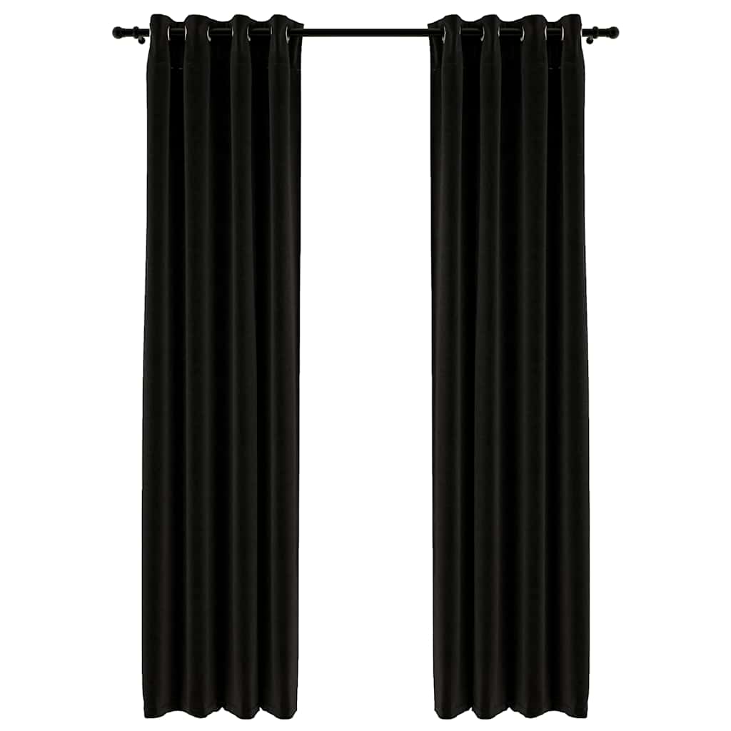 mørklægningsgardiner 2 stk. hør-look 140x225 cm antracitgrå