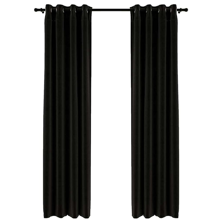 mørklægningsgardiner 2 stk. hør-look 140x225 cm antracitgrå