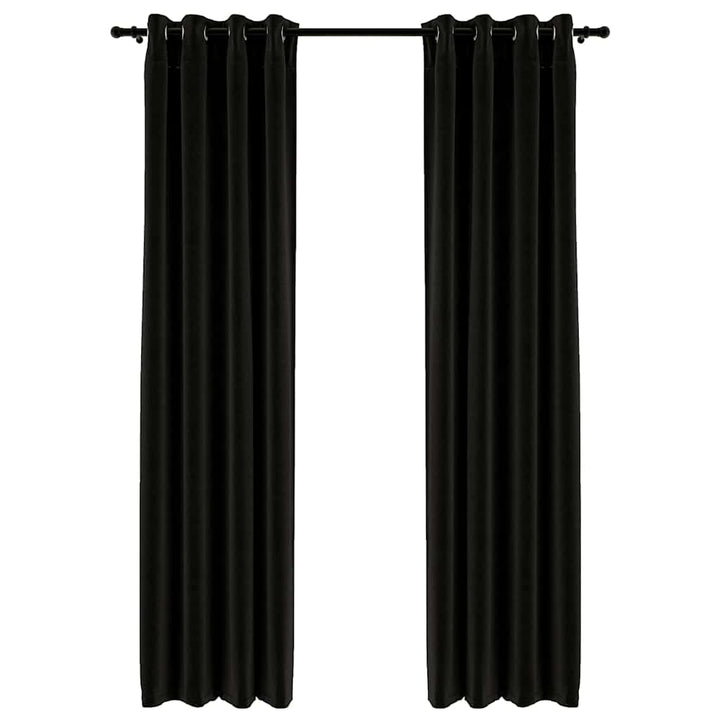 mørklægningsgardiner 2 stk. hør-look 140x245 cm antracitgrå