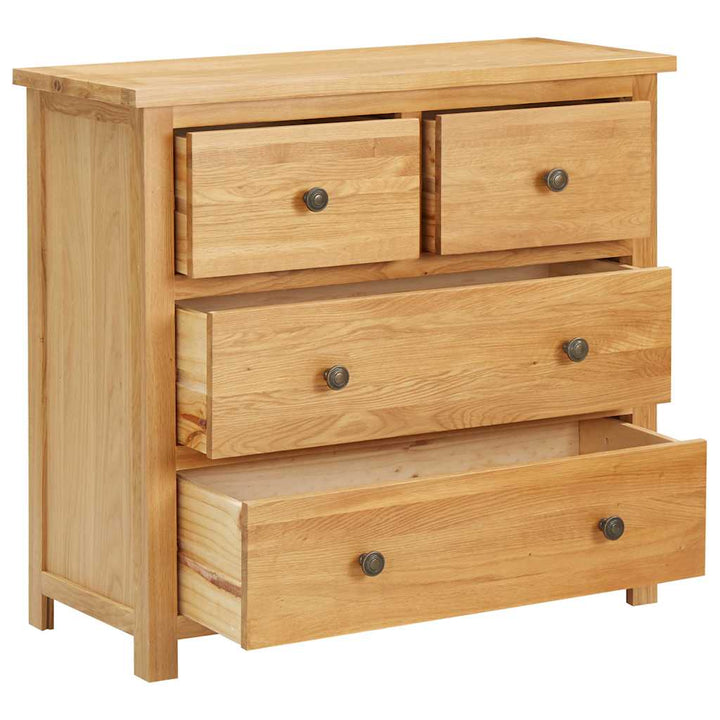 kommode 80x35x75 cm massivt egetræ